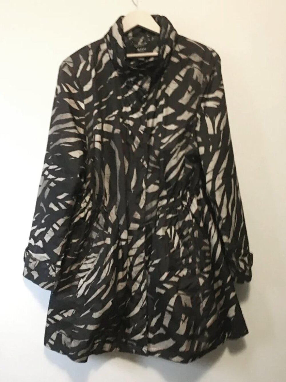 Alfani Black Tan Collared Button-Front Jacket 2X Mob Wife